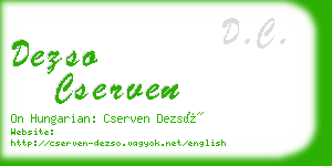 dezso cserven business card